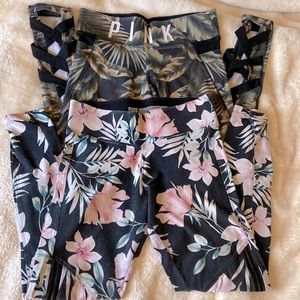 VS PINK Floral Legging + Matching Bra Bundle